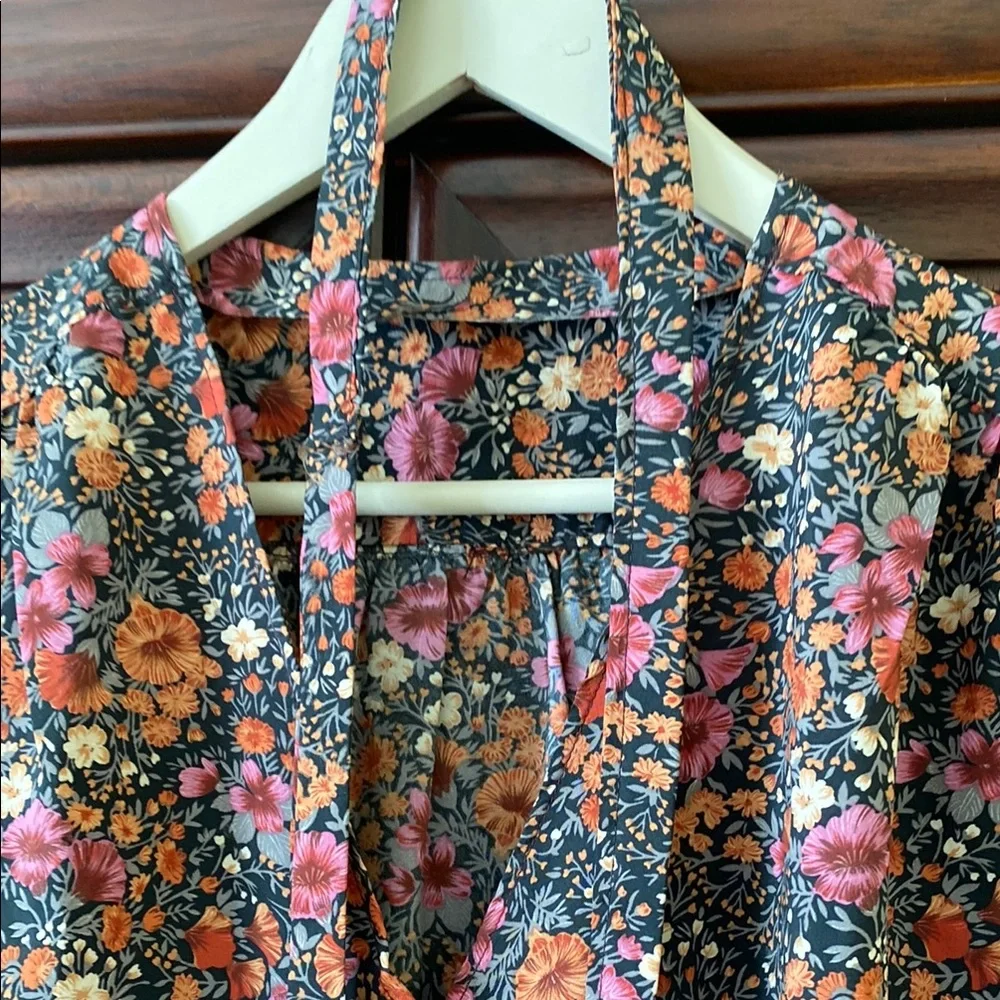 Vintage - Pink and Black Buttoned Midi Dress Flared Short Sleeve - Picture 2 of 8